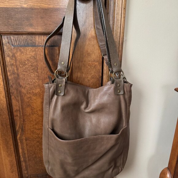 J. Jill Brown Leather Shoulder/Crossbody Hobo Bag - Picture 4 of 12